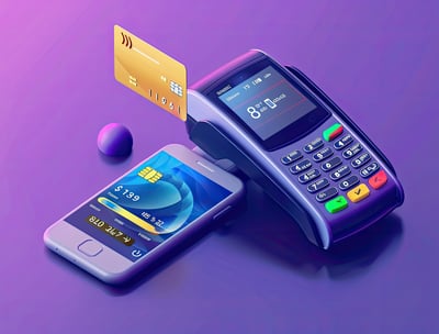 a cell phone with a credit card and a credit card