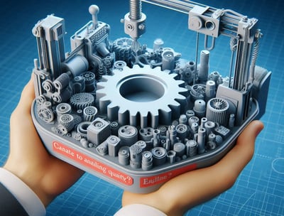 WIKXY The engineer holds a taylormade 3D printed gears. Available at WIKXY 3D Printing in Stoke-on-Trent.