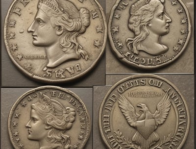 Six silver coins are lined up horizontally against a plain white background. Each coin features a profile portrait on one side, indicating heads side, and belongs to different years.