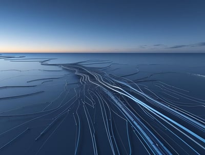 a view of a body of water with a train track running through it