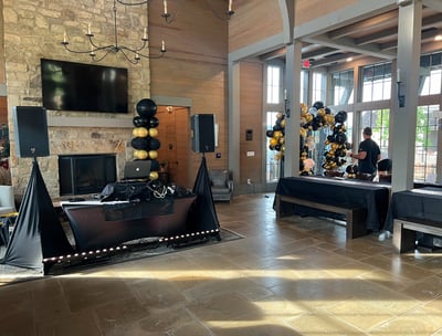 A DJ wedding or party setup is your event's centerpiece. We have speakers, lighting and microphones.