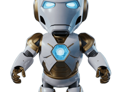 a robot that is wearing a suit and holding a light bulb