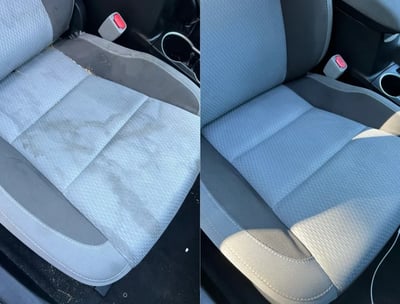 Interior Detailing Image “Deep interior car detailing with steam cleaning and vacuuming of seats"