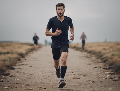A laptop sits on a wooden table in a room with a whiteboard on the wall. The whiteboard displays a social media content schedule with colored sticky notes under days of the week, planning posts for platforms like Twitter, TikTok, Instagram, and Facebook. The laptop screen shows a website related to social wall solutions.