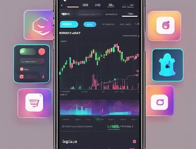 A smartphone displaying an advertisement for an online trading platform called eToro. The screen shows a green background with text promoting the platform as a leading social trading platform. A button labeled 'Get Started' is visible, along with a partial view of a mobile app screen below.
