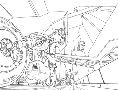 Cyberpunk motorcycle gene bond