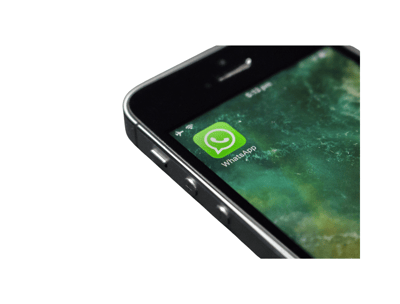 A mobile phone showing whatsapp