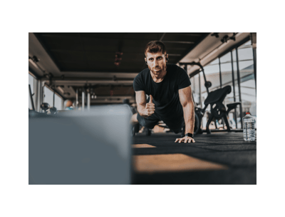 A personal trainer coaching an online PT session