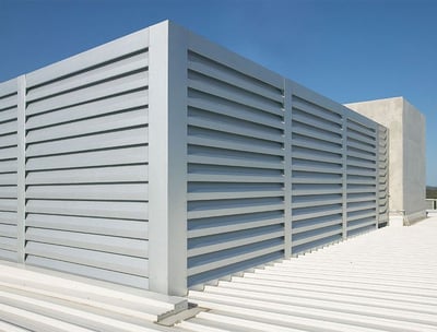 Noise barriers and louvers installed for noise reduction in Dubai.