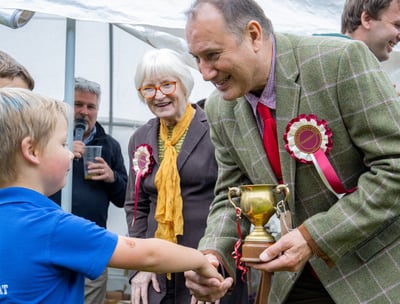 Presidents handing out awards at Cwmdu Show in Mid Wales