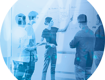 Surgeon collaborating with a medical device designer during development