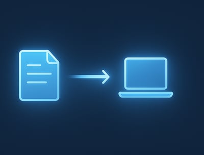 a laptop computer with a file folder and a file folder ai