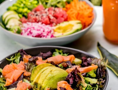Semaglutide Recipe: Salmon and Avocado Salad over Greens