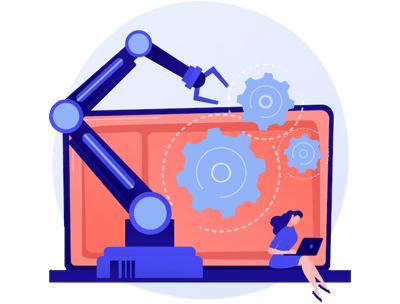 a robot with a robot arm and a robot