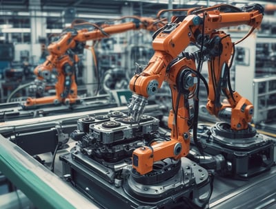 A small, illuminated repair shop is nestled within a dimly lit urban environment. The shop is busy with activity as a person repairs a scooter and another individual sits nearby, seemingly engaged in conversation or rest. Various scooters are parked outside, some with visible signage, while the shop's interior is cluttered with tools and parts.