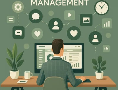 Menadžer društvenih mreža radi na online platformama u KlikProfit kancelariji