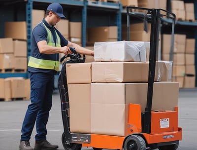 a image of a delivery service delivering product on time