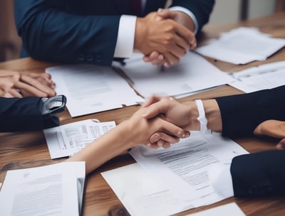a man riding a skateboard down a street next to tall buildings