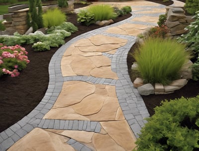 beautiful stone and pavers walkway