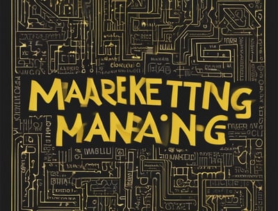 Wooden letters arranged to spell the word 'MARKETING' on a black textured background.