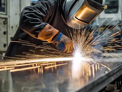 man in black jacket playing white and blue game board