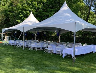 20x20 tent on a patio in el paso
