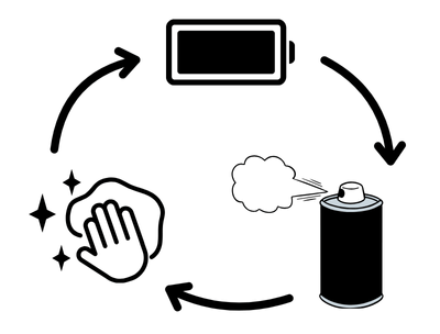 Wartung sauber machen batterie festifresh