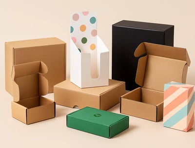 a variety of boxes with different types of boxes