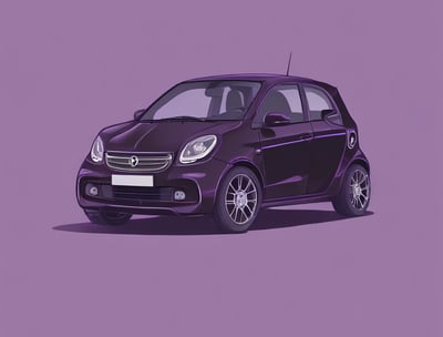 Une voiture de type smart attendant un lavage auto à Toulouse