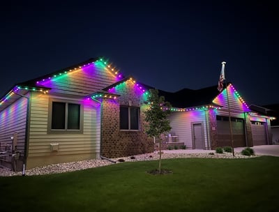 Easter Color Permanent Lighting on Home