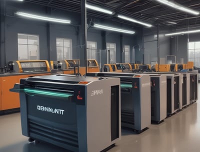 A hand is holding a smartphone displaying a financial application. The screen shows a chart with a growth prediction in percentage, and sections labeled Personal, Retirement, and Custodial. The chart predicts cash invested and saved over a period of time, with specific dollar values provided for future growth.