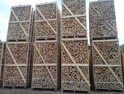 Kiln-dried firewood for heating and industrial applications