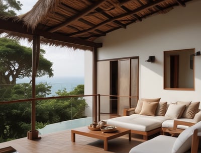 A modern hotel building with a striking facade featuring large red panels and a contrasting gray section with vertical window arrangements. The signage at the top indicates it is a hotel, while street signs are visible at ground level.