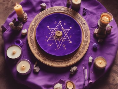 bougie, pierres et pentacle pour une voyance 