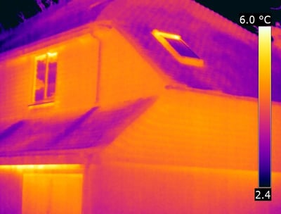 a thermal image of a house