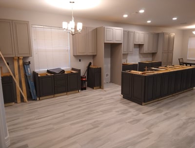 Kitchen cabinets with island