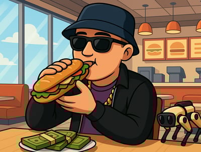   Franchisepartner bereitet in einer Hustensaft Jüngling Sandwich Corp Filiale ein frisches Baguette zu.