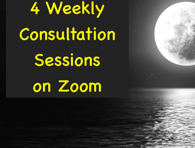 weekly zoom sessions for consultations or teachings on astrology, cards of truth or tarot