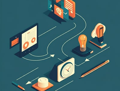 Illustrated process map of how data flows within a supply chain