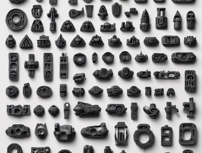 A 3D printer in operation, with a close-up view of the printing head moving over the print bed. The printer's mechanical components and electronic controls are visible, emphasizing precision and technology.
