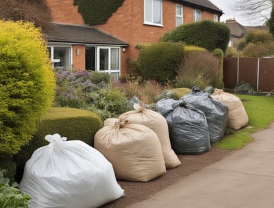 A Garden in the process of being cleaned by Swinton Waste Removal: Professional waste disposal