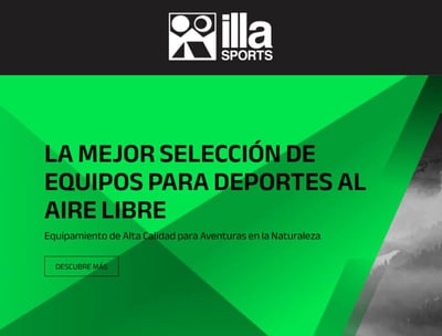 Ejemplo de diseño web profesional y personalizado para tienda de deportes online.