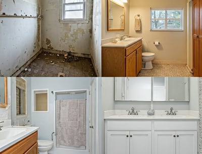 a bathroom with a toilet and a sink