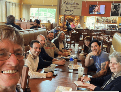 RFK Jr volunteer meetup at a coffee house in Warwick Rhode Island