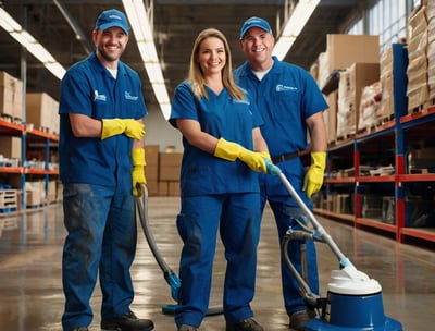 Équipe DG Services en tenue de sécurité- nettoyage industriel et post-chantier matériel professionel