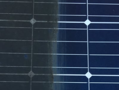"Nettoya panneau photovoltaïque par DG Services avec balayeuse autonome, élimination des dépôt salté