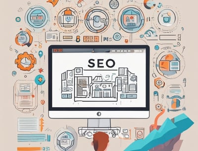 A person holds a smartphone that displays a website in French offering a simple and effective solution for managing social networks. The smartphone screen shows vibrant colors including purple and red text, and the background features green leaves.