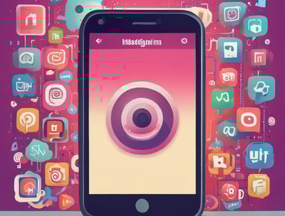 A workspace featuring a whiteboard with a social media content schedule, organized by day and platform, using sticky notes in varying colors. A wooden table holds an open laptop displaying a social media management application, alongside pens and small circular items.