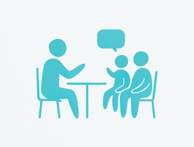 a man and a woman sitting at a table