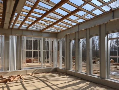 A city street under construction, with a large trench filled with colorful pipes and sand. A red generator and traffic cones are nearby, surrounded by temporary metal fencing. Trees and buildings line the street, with signs indicating road closures.